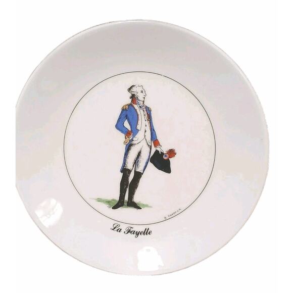 1989 APILCO Marquis de Lafayette Bernadette Frappier Saucer Plate White France - Picture 1 of 10